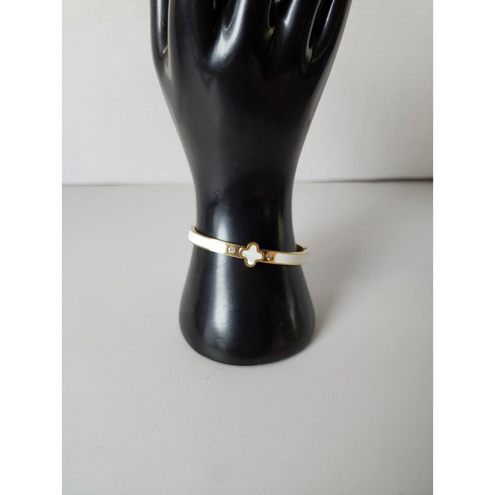 White Clip Bangle Bracelet